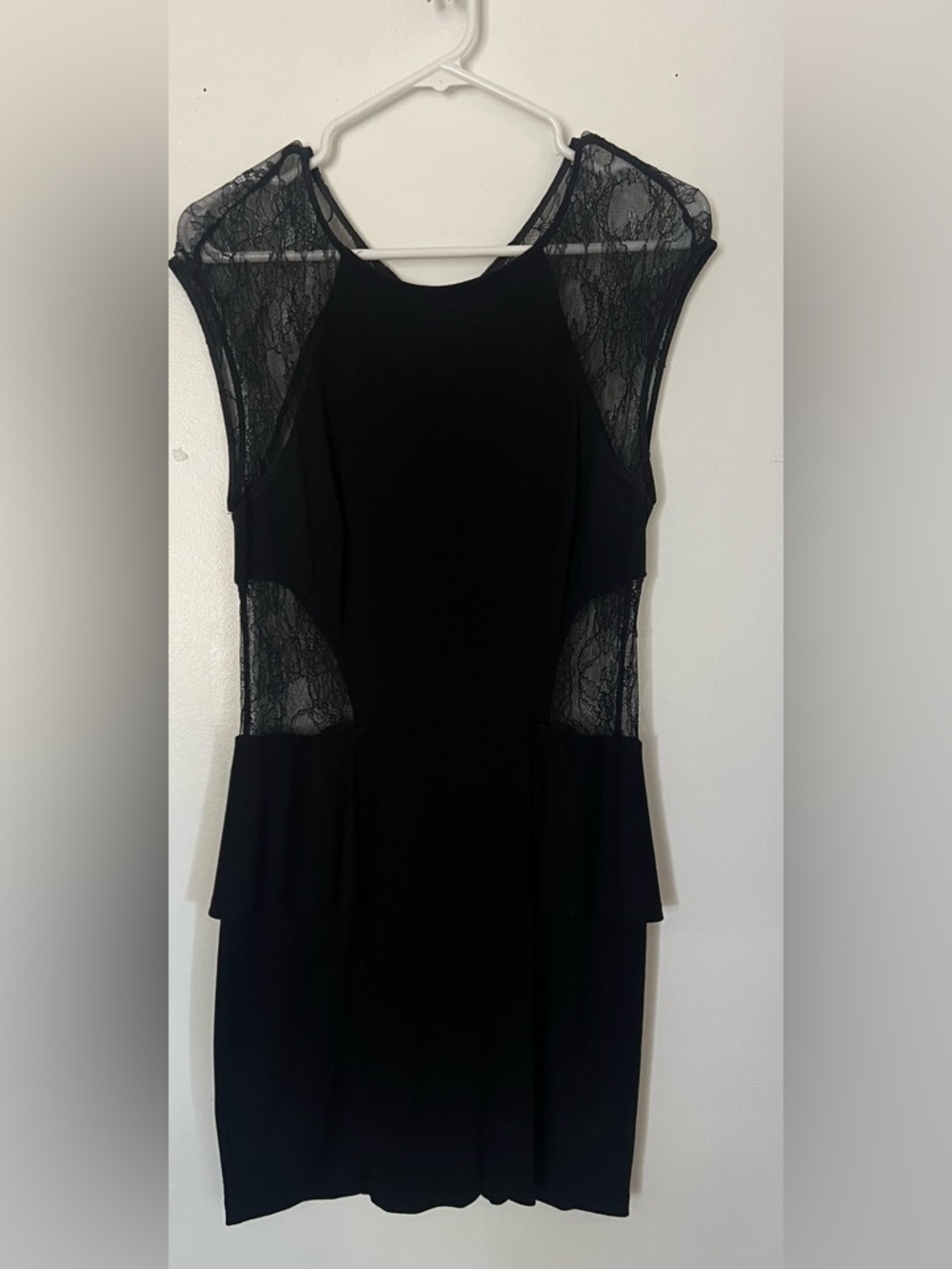 Bebe - Black Lace-Panel Midi Dress